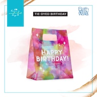USA LABEL: Tie-Dyed Bag With A Cool Happy Birthday Message Size 7.5 x 9.5 Inches Bath and Body Works