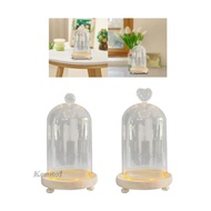 [Kesoto1] Clear Glass Cloche Dome Centerpieces Flowers Cover Container Cloche Bell Jar