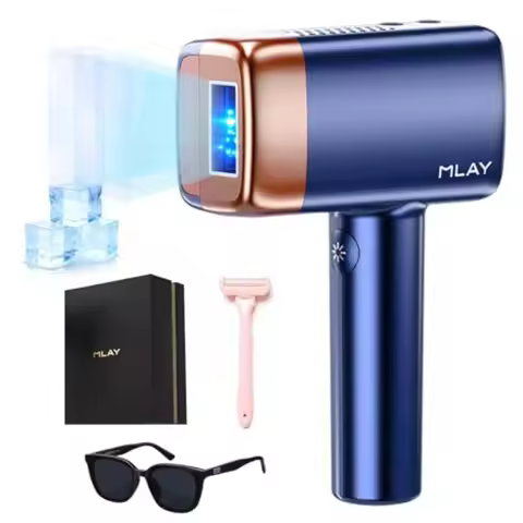 MLAY T14 IPL Epilator 96.39 Hair Reduction in 4 Weeks 500 Million Flashes Pain-Free with Cooling Sys