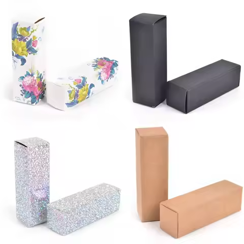 50pcs/lot Lipstick Tube DIY Packing box Lip Balm Tube Packaging Carton Box Colorful Kraft Paper Gift