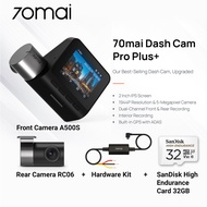 PAKEJ COMBO 70mai Dash Cam Pro Plus (A500S) + Rear Cam Set + Hardwire Kit + SanDisk High Endurance