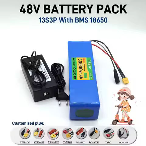 48V 13S3P 30000mAh High-power 18650 Battery Electric Vehicle Electric Motorcycle Battery with BMS+54