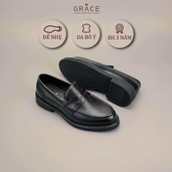 GIÀY TÂY XỎ DA THẬT TRẺ TRUNG ĐẾ CHUNKY - GRACE SAIGON URBAN FLEX PENNY LOAFER 612 BLACK