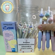 Erasable Gel Pen 0.5 mm - Candy Gel Pen Marshmallow (Can Be Erased) with Ink biru