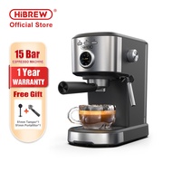 HiBREW Semi Automatic Coffee Machine with 15Bar Visual Temperature Display Powerful Steam &Simple to