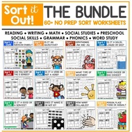 212 Preschool Sorting Learning  (PDF) kids activities worksheet/ Sort It Out -The bundle