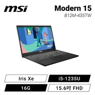 MSI Modern 15 B12M-435TW 曜石黑 微星輕薄高效筆電/i5-1235U/Iris Xe/16G/512G PCIe/15.6吋 FHD/W11/白色背光鍵盤【福利品出清】