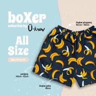 Celana Pendek Kolor Boxer Motif Pisang Pria Wanita All Size