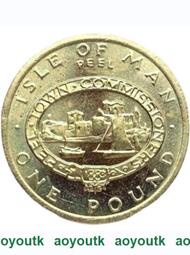 馬恩島 1983年 城鎮系列 皮爾鎮 1英鎊 普制 紀念銅幣 全新 UNC【京都外幣】