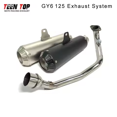 Motorcycle Exhaust Pipe For Yamaha GY6 125cc 150cc Full Exhaust System GY6 Exhaust Muffler DB Killer