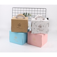 [READY STOCK] Premium Cake Box 6/8/10/12" Inch Heighten Birthday Board White Base Handle Gift Packaging Kotak Kek