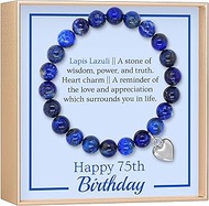 75th Birthday Milestone Bracelet & Meaningful Message Card for Women - Beautiful and Sentimental 75t