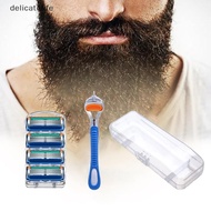 delicatelife 5-Layer Razor Blade Men Razor Blades Safety Manual Shaving Blade Reusable Replacement R