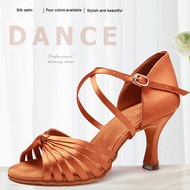 Fashion Silk Dance Shoes Women Girls Latin Tange Waltz International Standard Dance Shoes