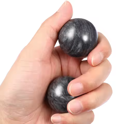 2Pcs Jade Baoding Balls Hand Exercise Traditional Chinese Health Massage Stress Relief Jade Hand Bal
