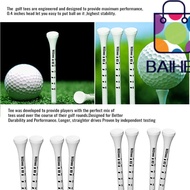 BAIHEE 100pcs White Striped Golf Tee, 69/83mm Digital Scale Golf Wood Tees, Durable Wooden Golf Hold