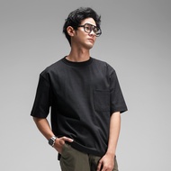JB - Basic Pocket T-Shirt Heavyweight Black - Oversized Boxy T-Shirt