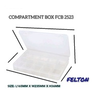 FELTON TRANSPARENT STORAGE BOX , JEWELRY TOOL BOX , PLASTIC FCB 2523