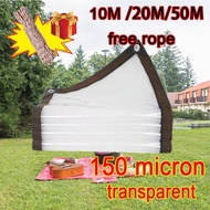 150 micron  transparent Sakolin Laminated Stripe Blue Orange 8FT (PER METER) Waterproof Sack Cover T