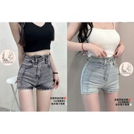 < zanna > 60336 Black Label Increase Blue Stretch Super Good-Looking Waist Cross Hollow High Denim S