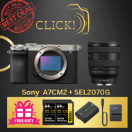 Sony a7C II /ILCE-7CM2 Mirrorless Camera + SONY SEL2070G + 2X64GB CARD + NP-FZ100 + BC-QZ1