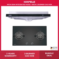 Hafele 90cm Semi Integrated Hood + 80cm 2 Burner Gas Hob (PUB) (538.61.941)