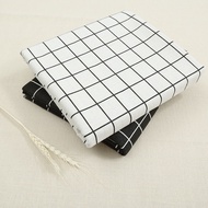 [1.5MX1M] Burlap Canvas Fabric Decorative Sewing Curtains Making Table Cloths with Checkered Pattern