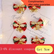 YQ Mini Christmas Wreath Christmas Tree Decorative Bowknot Christmas Gift Decoration Christmas Bowknot with Bell