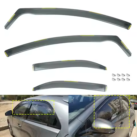 4pcs Tint Window Wind Rain Sun Guard Deflectors Protector Sheet For Honda Civic MK9 9th 9 Gen Hatchb