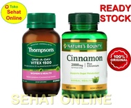 Paket Thompson Vitex 1500 Nature's Bounty Cinnamon untuk PCOS