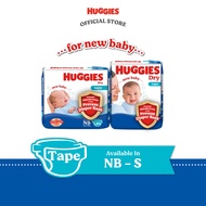 Huggies Dry Tape Diapers for Newborn Baby NB80 / S80 (1 Pack) - Fastest Absorbing Baby Diaper