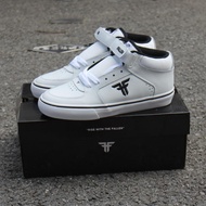 Pure White FALLEN MID-Top Skateboard Shoes TREMONT MID Wear-Resistant Breathable Leather Sports Men 