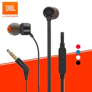 JBL TUNE 110 3.5mm Wired Earphones T110 Stereo Music Deep Bass Earbuds Sports Headset In-line Control Handsfree with Microphone White
