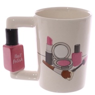 3D Hand Painted Creative Ceramic Mugs Girl Tools Beauty Kit Specials Nail Polish Handle Tea Coffee M