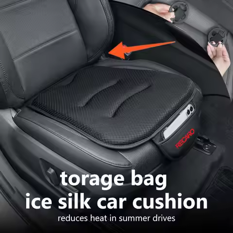 For Recaro Car Ice Silk Cushion Front Rear Seat Cover Protector Storage Bag