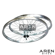 WHEELSET SEPEDA 26 INCH ARAYA BESI REM TORPEDO CHROME KROM HITAM VELG RIM RIMS HUB LUBANG 36 HOLE 36