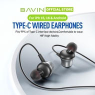 BAVIN HX873 Heavy Bass Audio Sound Earphone w/ Controller & Built Microphone for iPh 15 & Android ph