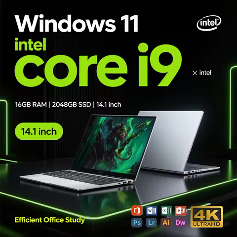 14.1” Laptop Windows 11 Intel Core i9-10980hk 16GB RAM 1/2TB M.2 SSD Laptops 4K HD Gaming laptop