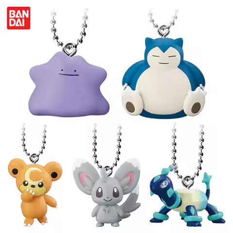 In Stock Bandai Pokemon Gashapon Normal Type Character Pendant Keychain Snorlax Ditto Teddiursa Deco