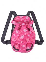 1入裝透氣且便攜式寵物背包運輸袋,適用於小型犬,前胸式,戶外遛狗和旅行必備