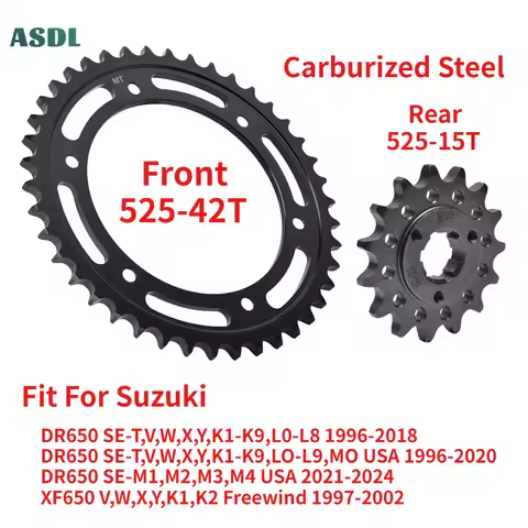 525 42T 15T Front Rear Sprocket Gear Wheel for Suzuki DR650 SE-T 1996-2020 DR650 SE-M1 M2 M3 M4 21-2