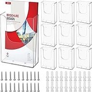 10 Pieces Acrylic Brochure Holder, 4 x 6 Inches Wall Mount Flyer Holder Literature Holders Leaflet D