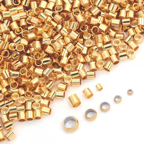 200pcs Stainless Steel Tube Crimp End Beads Clip Foldover Stopper Spacer Bead For DIY Jewelry Making