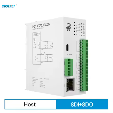 8DI+8DO Remote IO Module RS485 Ethernet RJ45 CDSENET M31-AXAX8080G Analog Switch Acquisition Modbus 