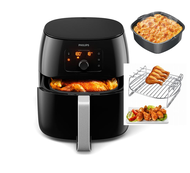 Philips HD9654/91 XXL Air Fryer. (** Bundled with Philips Baking Tray + Philips Double Layer Barbecue Rack + 4 Philips Skewers and Package includes Grill Bottom )