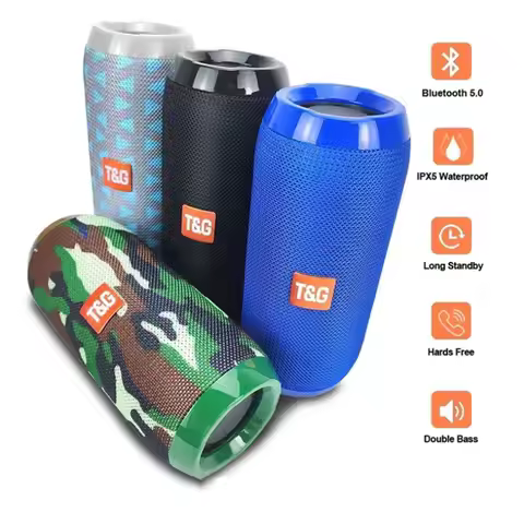 T&G TG117 Portable Bluetooth Speaker Outdoor Wireless Woofer Free Call FM TF Card USB Flash Drive Co