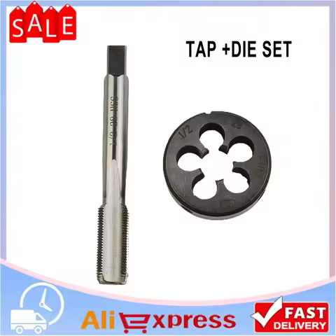 1Pc Tap + 1Pc Die Kit 1/2-28 2* HSS Right TPI Thread Tool UNEF 1/2x28 28 TPI (Thread-Per-Inch) UNEF 