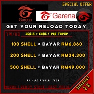 1% Garena Shell RM30 RM50 RM100 Topup Reload (Pin Code Type) zGold To4 Recharge Murah Cheap Discount [Game Credit]