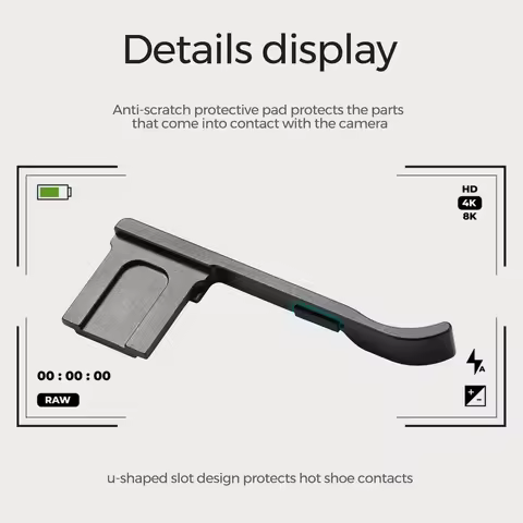 For Ricoh GR3 GRIII Metal Thumb Up Grip with Hot Shoe Cove Thumbs Up Hand Grip Shutter Button Soft R