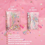 GANTUNGAN Binder Clear A5 6ring & A6 6ring. Transparent Binder Emalee demnacs free name & paper hang